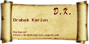 Drabek Karion névjegykártya